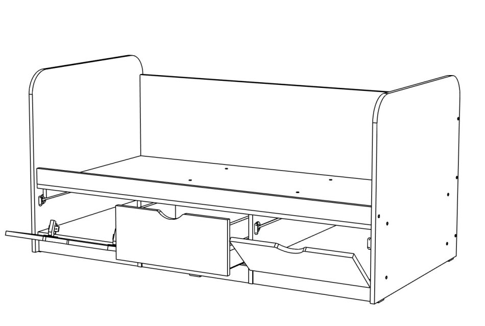 ЮНИОР 1 Кровать без бортика(80 х 160), Собран ЮНИОР 1 Кровать без бортика(80 х 160), Собран