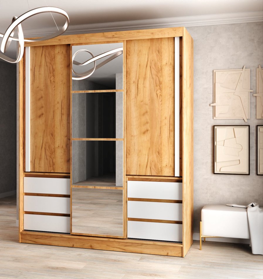 NEW Шкаф купе НАЙС 3Д (180), Собран