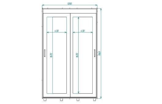 Зеркало на шкаф МЛ - 1 (1200*2000)
