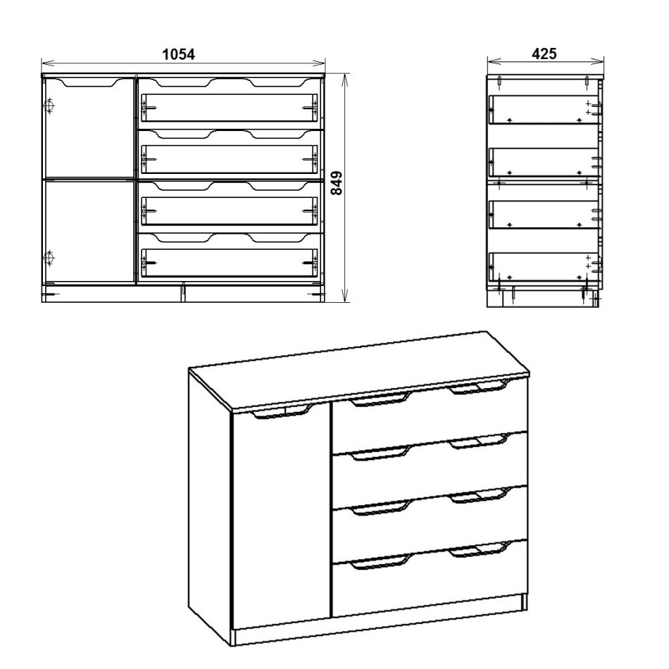 Комод-4+1М ( 1054 )
