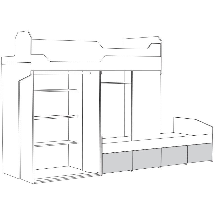 Джуниор Кровать 11.06 80х200 Джуниор Кровать 11.06 80х200