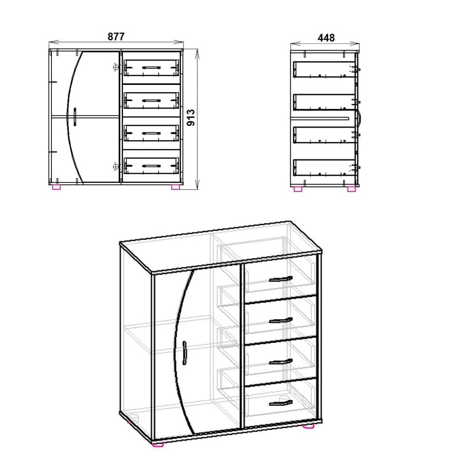 Комод-4 -1-1 ( 877 )