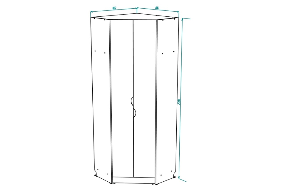 ЮНИОР  7 Шкаф угловой, Собран