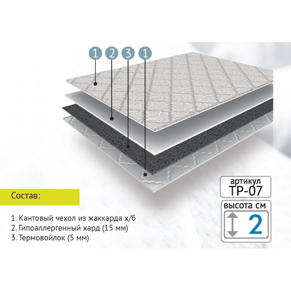 Топпер HARD PLUS 200x190 Топпер HARD PLUS 200x190