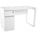 Masa birou Box incorporat 1200x600(blat Alb - cadru Alb)