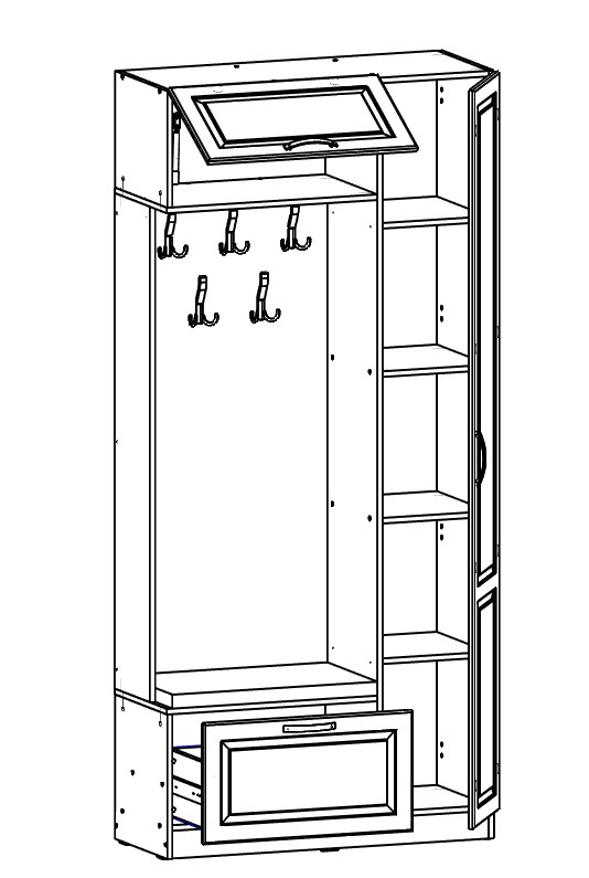 Ливерпуль № 19 Шкаф комбинированный Ливерпуль № 19 Шкаф комбинированный