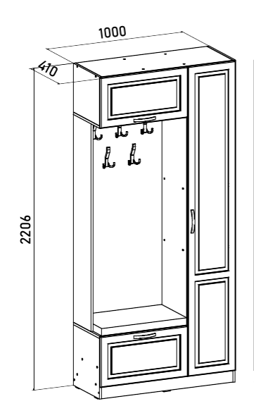 Ливерпуль № 19 Шкаф комбинированный Ливерпуль № 19 Шкаф комбинированный