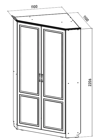 Ливерпуль № 18 Шкаф угловой(карниз в комплекте) Ливерпуль № 18 Шкаф угловой(карниз в комплекте)