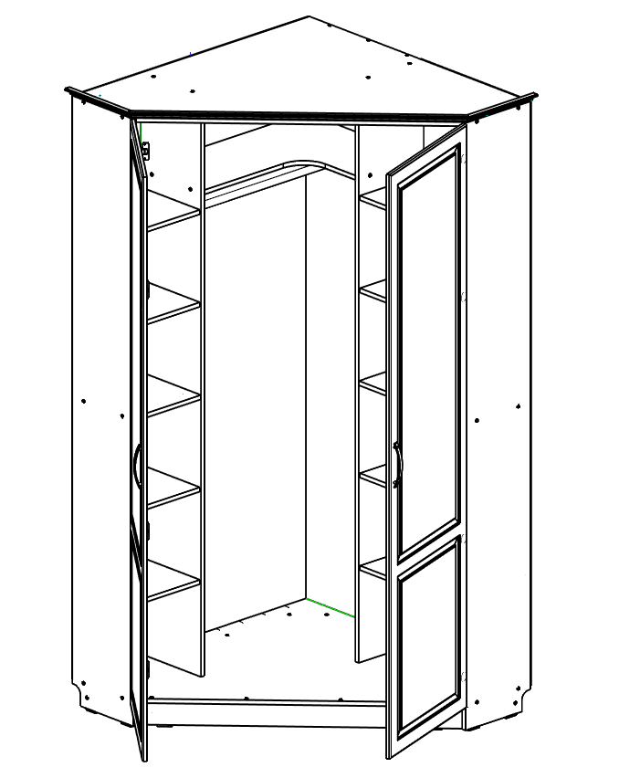 Ливерпуль № 18 Шкаф угловой(карниз в комплекте) Ливерпуль № 18 Шкаф угловой(карниз в комплекте)
