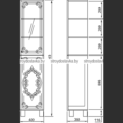 ванная ДИАНА Шкаф с корзиной"(0463.19)