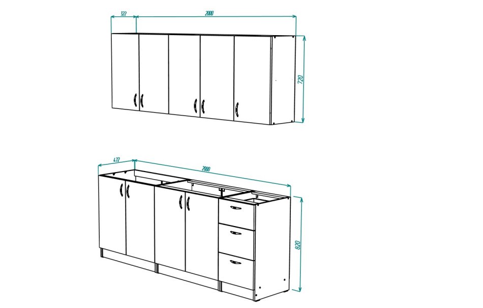 Кухня РИО (2,0м) (без столешницы)