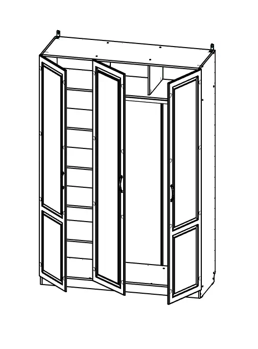 Ливерпуль № 15 Шкаф комбинированный (с зеркалом) 3д