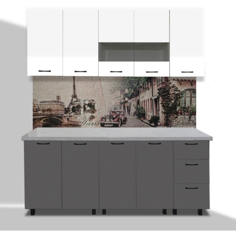 Bucătărie Omega 2,0 m cu vitrină (fără blat)