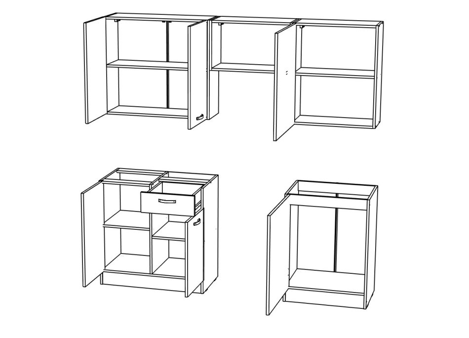 Кухня  Омега - 3 (2,00 / 1,40м)(без столешницы)