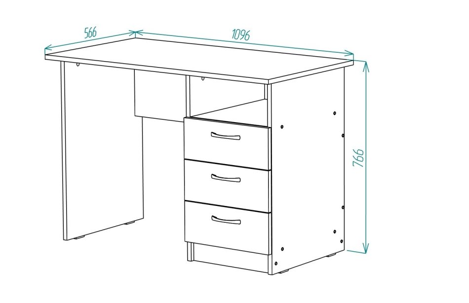 Стол письменный МЛ- 2 , Собран