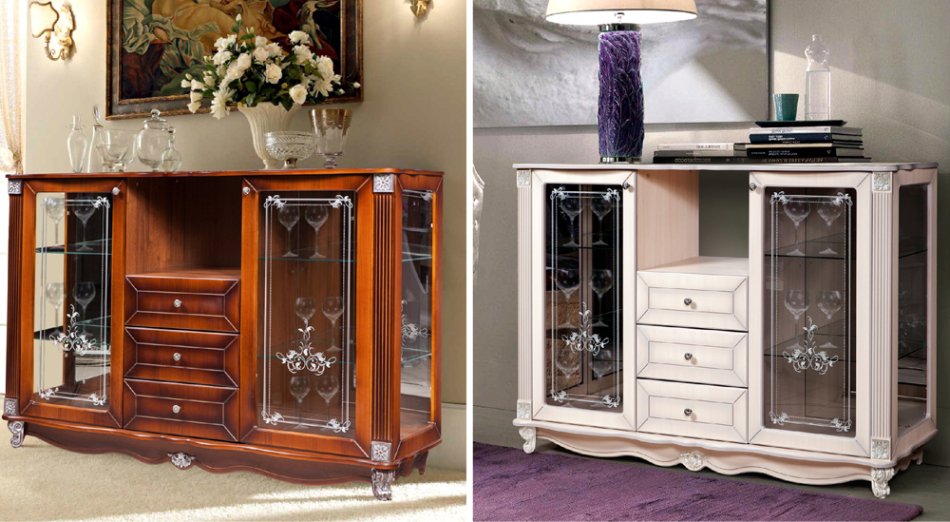 БАККАРА Комод с Витриной 2Д3Я (0441.1), Ограниченно годен БАККАРА Комод с Витриной 2Д3Я (0441.1), Ограниченно годен